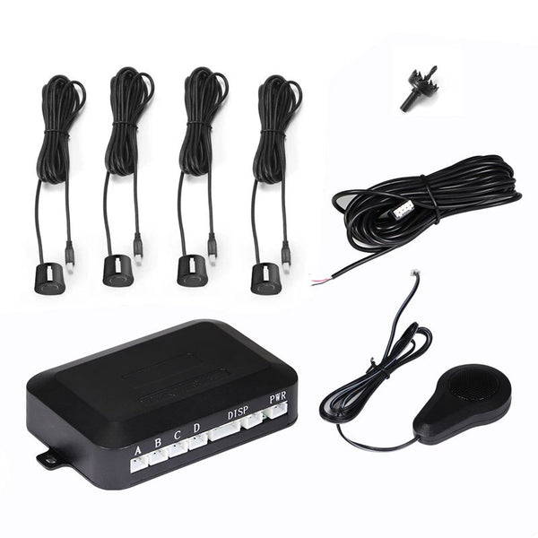 YULU 4 Sensors Buzzer 22mm Car Parking Sensor Kit Reverse Backup Radar Sound Alert Indicator Probe System 12V